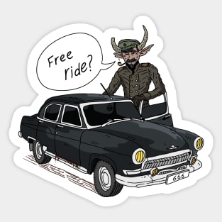 Free ride? Satan stalin, Black Volga. Sticker